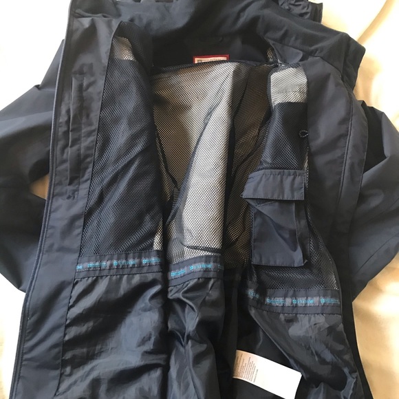 Waterproof jacket, raincoat with hood, navy - Picture 2 of 6